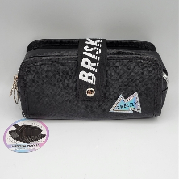 New Crux Directly Brisker Black Pencil Cosmetic Case Pouch - Picture 1 of 7